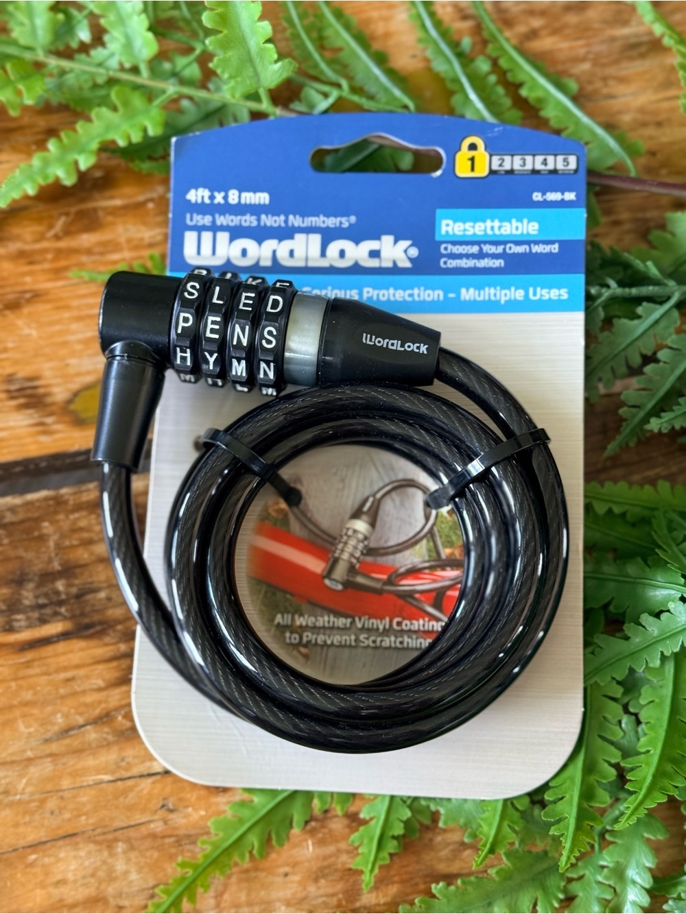 Resettable Combination Cable Lock - 4ft 8mm - NWT